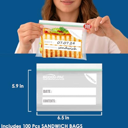 BEIDOU-PAC Combo Storage Zip Bags 350 Count, Resealable Variety Pack With Organizer, Reclosable Clear Plastic Snack, Sandwich, Quart, Gallon Assorted Size Bags - style: Zip | Variety Pack | 350 count