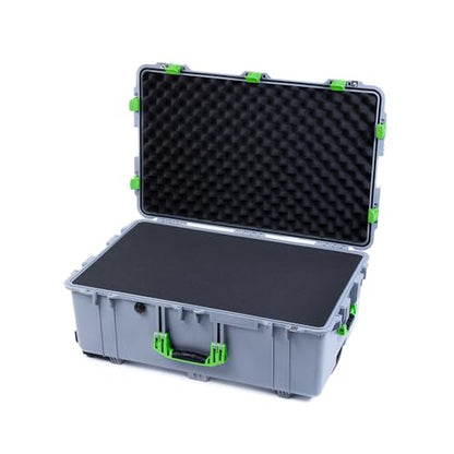 Silver Pelican 1650 Large Case - Comes with Pick & Pluck Foam - Lime Green Handles & Latches. - color: Lime Green Handles & Latches