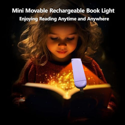 VAVOFO USB Rechargeable Book Light, Blue Light Blocking, Amber Clip On Bookmark Reading Light for Bookworms with Eye Care 6 LED Modes - color: Purple