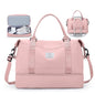 Travel Duffel Bag with Shoes Compartment, Overnight Weekender Bags for Women,Carry on Personal Item Bag - color: A-Pink, size: Large
