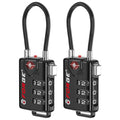TSA Approved Cable Luggage Locks, Re-settable Combination with Alloy Body, Black 2 Locks. - color: Black 2 Pack