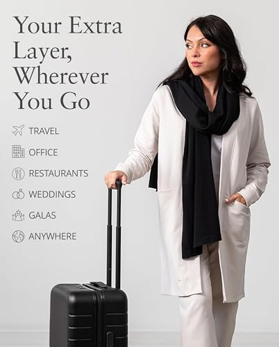 zestt Dreamsoft Travel Scarf, Wrap and Shawl for Women, Organic Cotton - color: Black