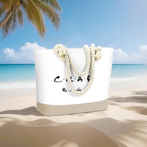Fokongna Tote Bag For Women, Beach Bag Best Friend Travel Birthday Gifts, Travel Parties Vacation Shopping Essentials - color: Crap White