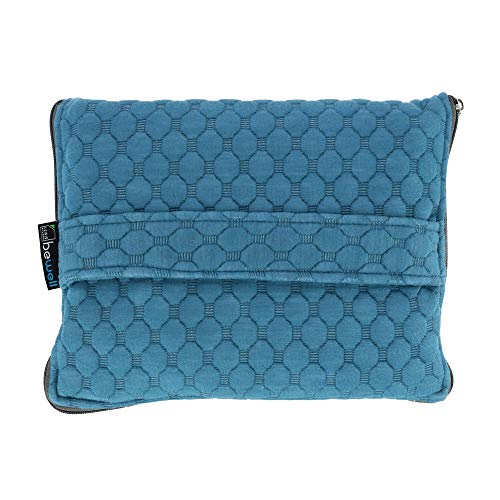 Lewis N. Clark Ultimate Comfort Set Portable Travel Kit for Airplane, Includes Inflatable Pillow Zippered Carrying Case, Cozy Fleece Blanket, Eye Mask for Sleeping & Foam Ear Plugs, Blue