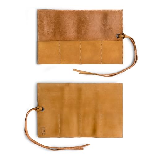 Hide & Drink, Leather Watch Roll Organizer Handmade from Full Grain Leather, Holds Up to 4 Watches, Easy Carry On Watchlover Storage (Old Tobacco) - color: Old Tobacco