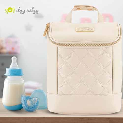 Itzy Ritzy Insulated Bottle Bag – Keeps Bottles Warm or Cool - Holds 3 Bottles & Features Interior Pocket for Ice Pack (Not Included), Milk & Honey - color: Milk & Honey