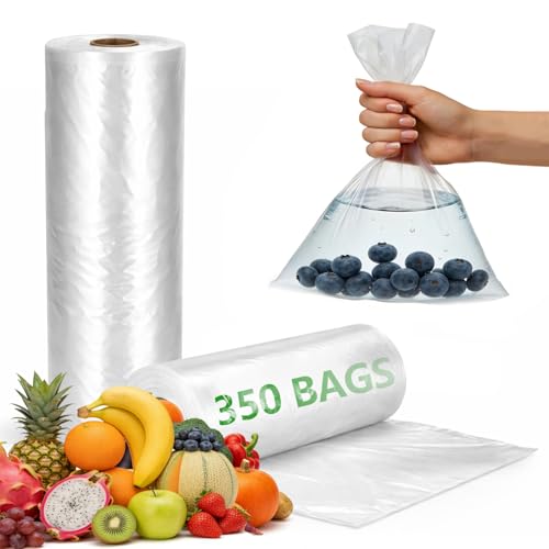 9527 Product 12" x 16" Clear Plastic Produce Bag, Food Storage Bag on a Roll, 350 Bags One Roll, Freeze/Heat Clear Bag for Bread, Meat, Vegetables, Fruits - color: 12 x 16, size: 1 Roll