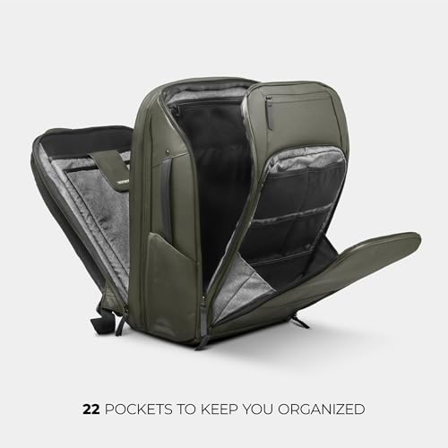NOMATIC 20L Travel Pack - Mens Travel Backpack - Expandable to 30L - Water Resistant Daypack - TSA-Ready - Lightweight Business Traveling Backpack for Men - 16" Laptop Compartment - color: Olive, size: 20L