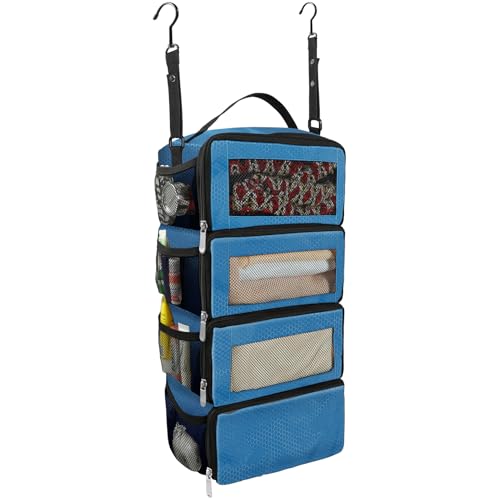 Olosar Suitcase Organizer, Travel Luggage Organizer Portable Hanging Travel Shelves Collapsible Hanging Packing Cubes for Carry on Suitcase - color: Blue-S, size: Small