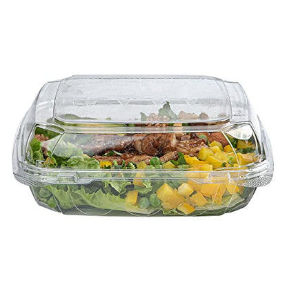 Restaurantware Thermo Tek 45.7 Ounce Clamshell Containers 100 Anti-Fog To Go Food Containers - Freezable Rectangle Clear Plastic Food Packaging Containers Disposable - size: 46 oz