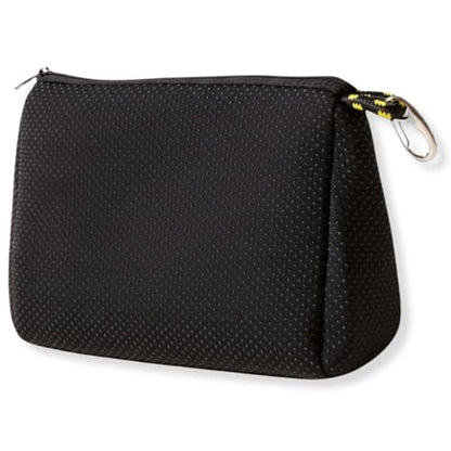 POPUPS Large Makeup Bag with Zipper, Black - Waterproof Neoprene Cosmetic Bag 7.7 x 10.75 x 5 inches - color: Basic Black