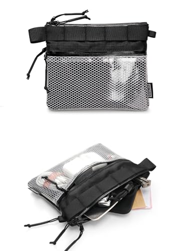 TACTICAL_GEEK EDC Modular Carry Pouch, Waterproof Nylon Organization, Multifunctional Utility Carry Pouch, Semi-Transparent Mesh Pouch for Storing Tools, Daily Necessities - size: Storage A15