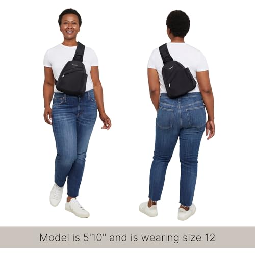 Baggallini Medium Sling Backpack - 9"x11" Lightweight Sling Bag with Convertible Adjustable Shoulder Strap - color: Sterling Shimmer