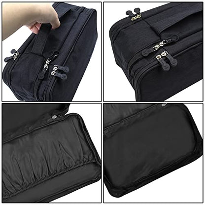 Portable Underwear Bra Storage Bag Waterproof Travel Organizers Multi-Layer Toiletry Packing Cube - color: black