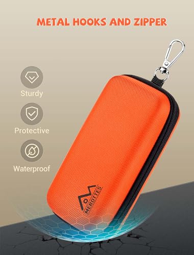 Double Glasses Case Hard Shell, Orange Dual Sunglasses Organizer with Zipper and Cleaning Cloth, Shockproof Travel Eyewear Storage Case for Car