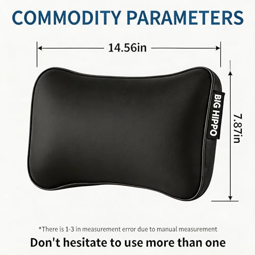 Big Hippo Lumbar Support Pillow for Car & Office Chair - Memory Foam Back Cushion for Lower Back Pain Relief, Ergonomic Back Support with Breathable Cover for Home, Truck, Wheelchair