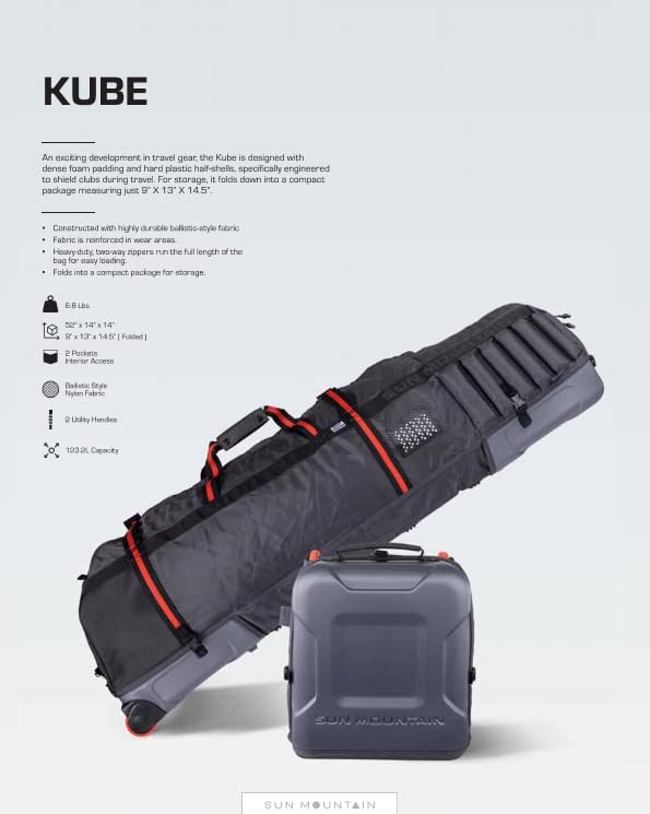 Sun Mountain Kube Golf Travel Bag, 2-Wheel Rolling System-Compact Storage Case - color: Java Sand Camo