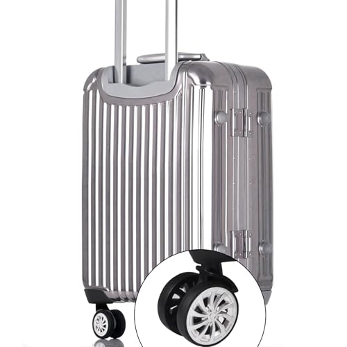 Yosoo Health Gear Luggage Suitcase Wheel Replacement, 1 Pair Spare Suitcase Wheels Dual Roller Swivel Wheel, Mute Double Row Suitcase Wheels Black Suitcase Wheels Repair Kit