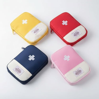 4 Pcs Travel First Aid Pouch,Empty Mini First Aid Pouch, Portable Outdoor First Aid Medical Rescue Bag Multi-Function Emergency Medicine Storage Organizer Bag Health and Household Supplies (Small)