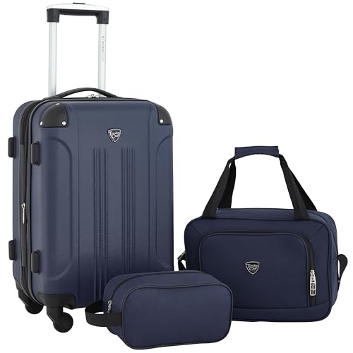 Travelers Club Chicago Hardside Expandable Spinner Luggage, Navy Blue, 3 Piece Set - color: Navy Blue, size: 3 Piece Set