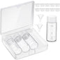 Baderke 4 Pcs Liquid Medicine Travel Container Scale Glass Liquid Containers Small Single Dose Medicine Bottles Dispenser and Leak-proof Plug Travel Essentials Accessories(Clear,10ml) - color: Clear, size: 10ml