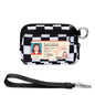 YDF Keychain Wallet for Women Mini Zip Card Holder with ID Window, Coin Purse, Detachable Wristlet, Small Organizer Wallet, Checkered - color: Checkerboard