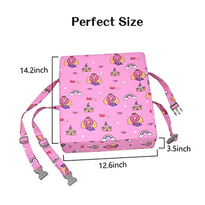 Toddler Booster Seat for Dining Table, Portable Kids Booster with Adjustable Safety Buckles, Non-Slip Bottom, Travel Cushion - color: Pink