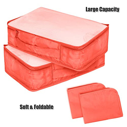 Packing Cubes Set, 2 Pcs Packing Organizers Set for Suitcases (Watermelon red) - color: Watermelon red