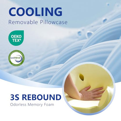 Cervical Neck Pillow for Neck Pain Relief and Sleeping, Ergonomic Contour Neck Support Pillow with Breathable Pillowcase, Memory Foam Pillow for Side, Back, Stomach Sleepers