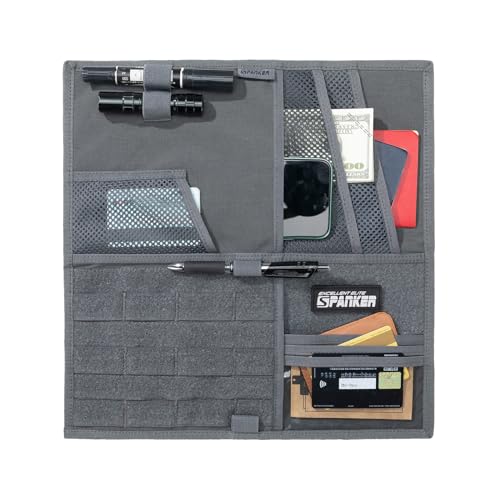 EXCELLENT ELITE SPANKER Tactical Visor Panel Organizer for Pickup F150 Large Molle Vehicle Sun Visor Holder Car Sunshade Storage Pouch - color: Grey