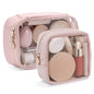 Pocmimut Mini Makeup Bag with Small Cosmetic Bag Travel Essentials Organizers,TSA Approved Toiletry Bag Makeup Pouch Clear Cosmetic Bags for Women,Pink - color: Pink, style: Small+mini