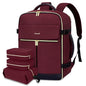 LOVEVOOK 40L Large Travel Backpack for Women, Flight Approved, Waterproof, TSA Compliant, Fits 17.3'' Laptop, 17 Pockets, 3 Packing Cubes - color: Claret-black-dark, size: 40L-17.3 Inch-4Pcs