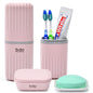 VITVITI Toothbrush Travel Case, Portable Travel Soap Container Leakproof Dish Tray, 7.88 inch Toothpaste Travel Toothbrush Holder with Cover for Trip/Bathroom/Camping(Pink) - color: Pink