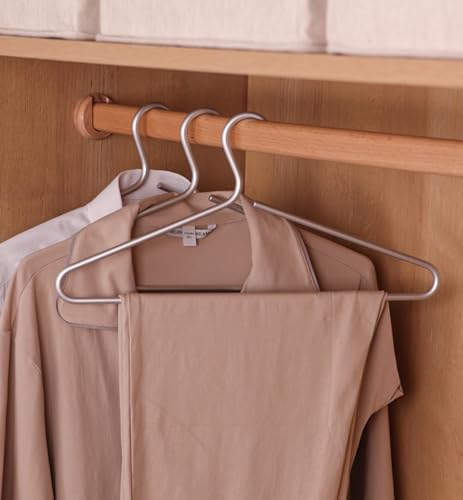 Premium Matte Silvery Aluminum Coat Hangers 100 Piece Set, 16.5” Extra Smooth & Durable Metal Shirt Dress Hanger,Aluminum Alloy Hanger,Clothing Support,Clothing Hang - style: Silver Elegant Hanger（100）