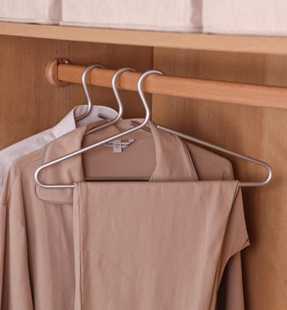 Premium Matte Silvery Aluminum Coat Hangers 6 Piece Set, 16.5” Extra Smooth & Durable Metal Shirt Dress Hanger,Aluminum Alloy Hanger,Clothing Support,Clothing Hang - style: Silver Elegant Hanger（6）
