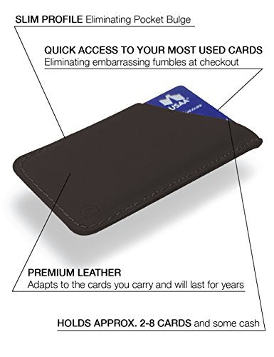 Modern Carry Leather Minimal Card Holder, Minimalist Wallet for Men & Women, Thin Credit Card Holder, Small Business Card Holder, Card Holder Wallet, Front Pocket Card Wallet - Magnum (Black) - color: Black