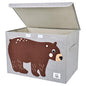 Foldable Large Kids Toy Chest with Flip-Top Lid, Collapsible Fabric Animal Toy Storage Organizer/Bin/Box/Basket/Trunk for Toddler, Children and Baby Nursery (Bear) - color: Bear