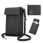 DOB SECHS Leather Passport Wallet Crossbody Phone Bag, RFID Blocking Passport Holder Credit Cards Case for Women - color: Black-2