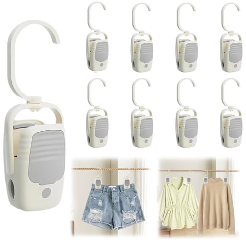 VinBee 9 PCS Laundry Hooks with Clips,Clothes Pins with Hooks for Hanging Clips,Hook with Clip,Clip Hook Hanger,Towelsclip,Towel Organizers for Bathroom,Closet-Non-Metal Clips for General use