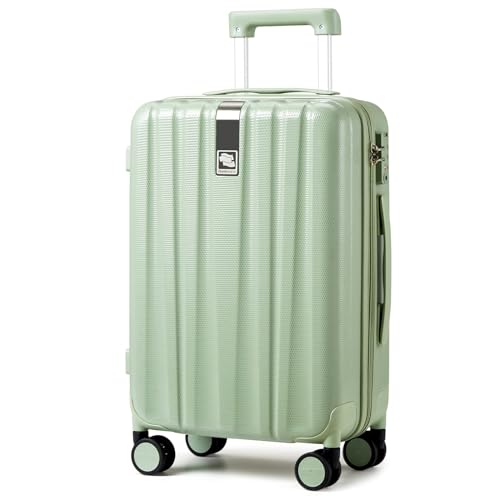 Hanke 24 Inch Luggage Suitcases With Spinner Wheels Lightweight PC Hard Shell Rolling Suitcase With Travel Lock,Checked-Medium 24-Inch(Bamboo Green) - color: Bamboo Green, size: Checked Medium 24 Inch