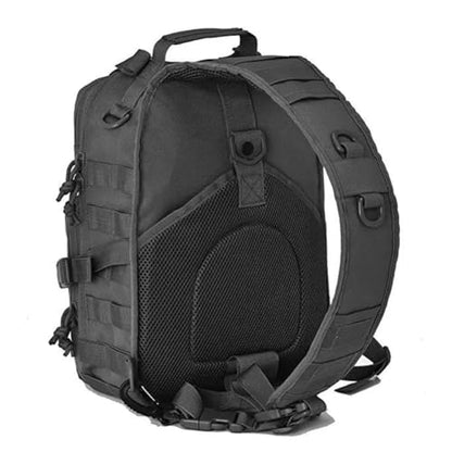 Men's Tactical Sling Bag Small Sling Backpack Military Rover Shoulder Bag Molle Assault Range Bag Camping Hunting - color: Black