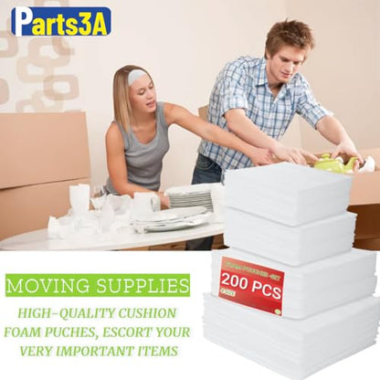 Moving supplies,200Pack Cushion Foam Pouches, Packing Supplies for Moving, Packing, Transportation and Storage, Incidental 120Fragile Stickers (14X14, 12X12, 12X7.5, 7.5X7.5) - color: 14X14, 12X12, 12X7.5, 7.5X7.5