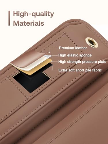 Universal Fit Premium Leather Car Seat Gap Filler Organizer, Center Console Organizer with Card Slots, Clever Gifts for Car SUV Truck Owners (Brown, 2 Pack) - color: 04 Brown, 2 Pack