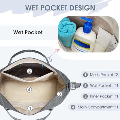 For Spirit Airlines Personal Item Bag Underseat Carry On Bag with Wet Pocket & Shoe Compartment & USB Charging Port - color: Grey
