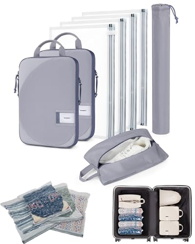 BAGSMART Wet Dry Bags 5 Pack, Travel Bags Reusable for Swimsuits (Grey) - color: Grey