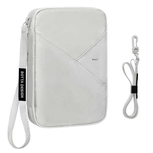 Veki Passport Holder for Travel Women Family, Passport Wallet Bag, RFID Travel Document Organizer, Waterproof Passport Holder for Men, Portable Case for Cards, Cash, Tickets, ID (Gray, M) - color: Gray, size: M