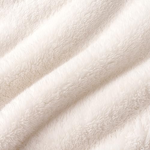 Berkshire Blanket Classic Extra-Fluffy™ Plush Blanket Queen Size, Soft Fuzzy Fluffy Long Hair Blanket for Couch Sofa Bed, Cream, 90x90 Inches - color: Cream, size: Full/Queen