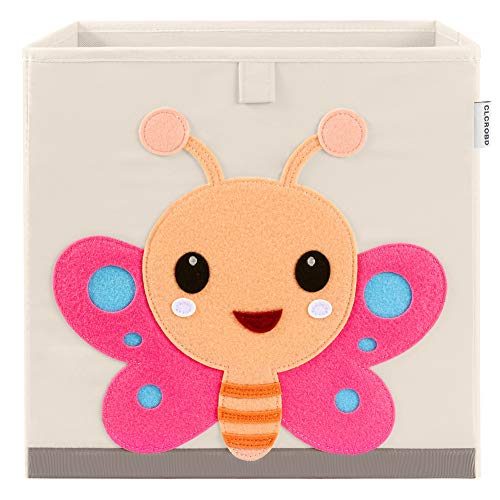 Foldable Animal Cube Storage Bins Fabric Toy Box/Chest/Organizer for Kids Nursery, 13 inch (Butterfly) - color: Butterfly