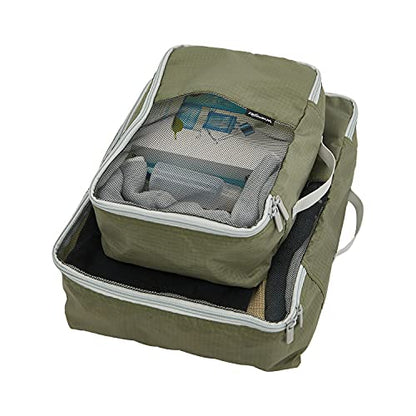 Wrangler 4 Piece Miami Luggage and Packing Cubes Set, Olive Green - color: Green, size: 4 Piece Set