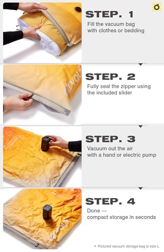 AirVault Vacuum Storage Bags for Travel & Home - Space Saver Compression Packing Bags Set for Clothes, Blankets & Seasonal Storage, Small (4), Medium (8), Large (8) (Orange,20-Pack Combo) - style: 20-Pack | Combo (S/M/L)